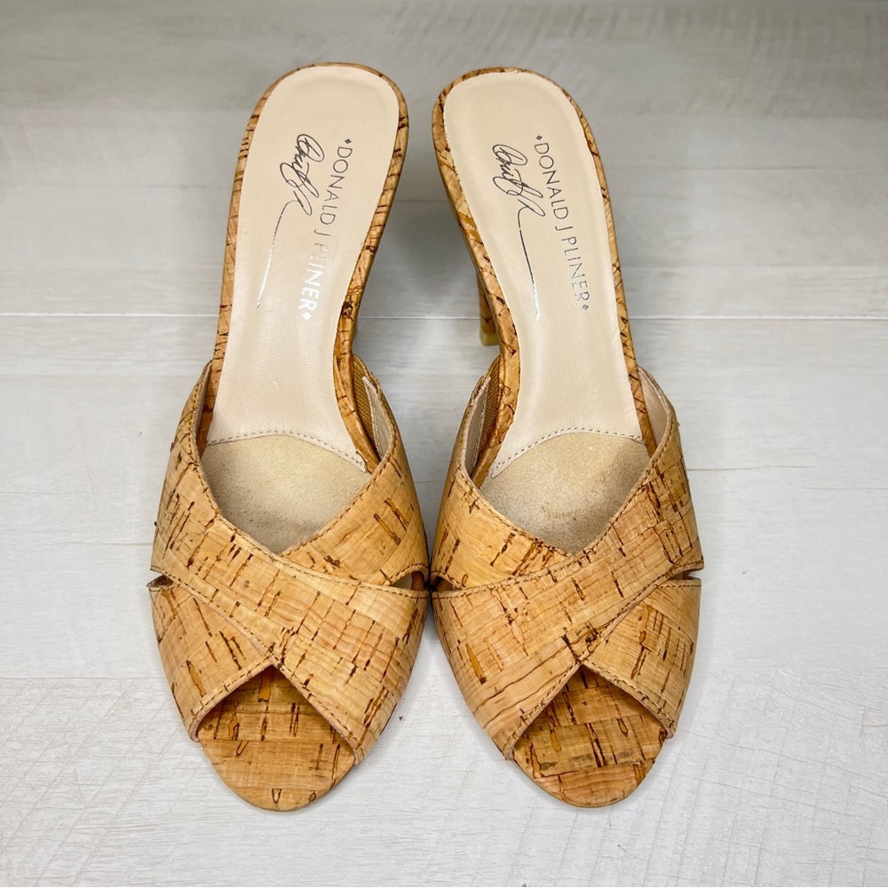 Donald Pliner Feigel Cork Mule Heels - Picture 3 of 11